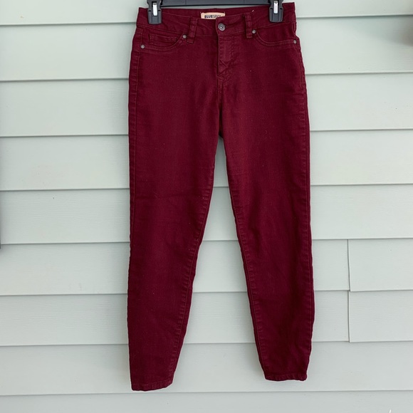 high rise maroon skinny jeans - Picture 2 of 3